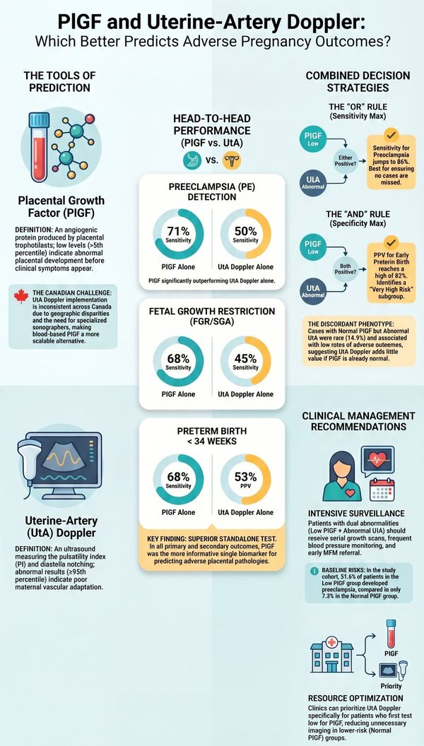 Key points summary for Placental Growth Factor and Uterine-Artery Doppler for Prediction of Preeclampsia, Fetal Growth Restriction and Early Preterm Birth
