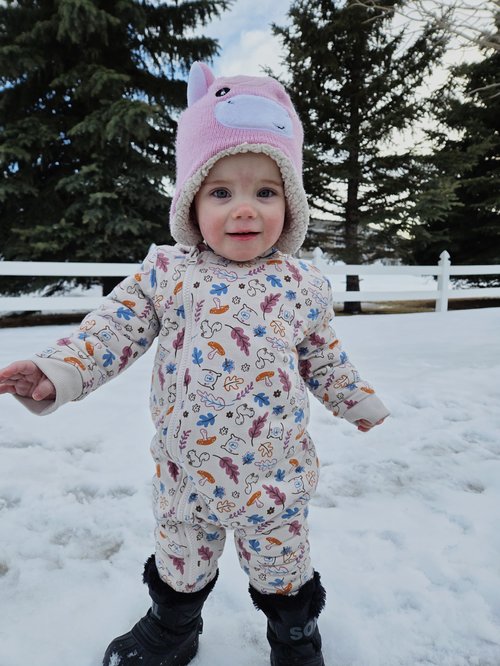 Shaiene's daughter playing in the snow